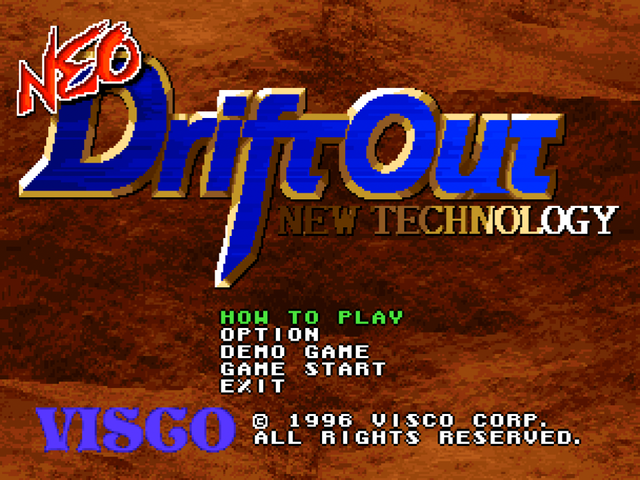 Neo Drift Out title screen for Neo Geo CD